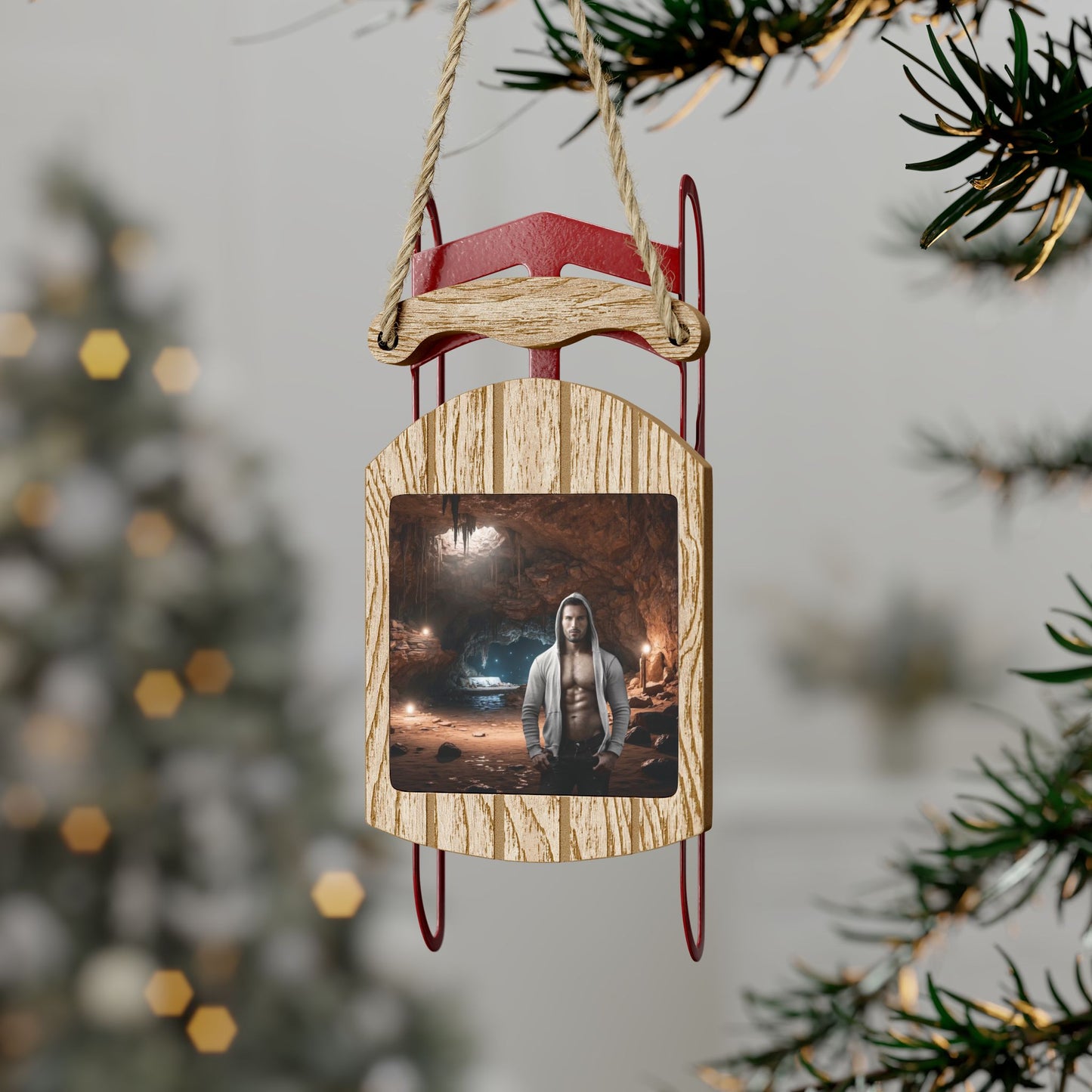 Sage from Snowed In With The Mountain Man Rustic Sled Ornament