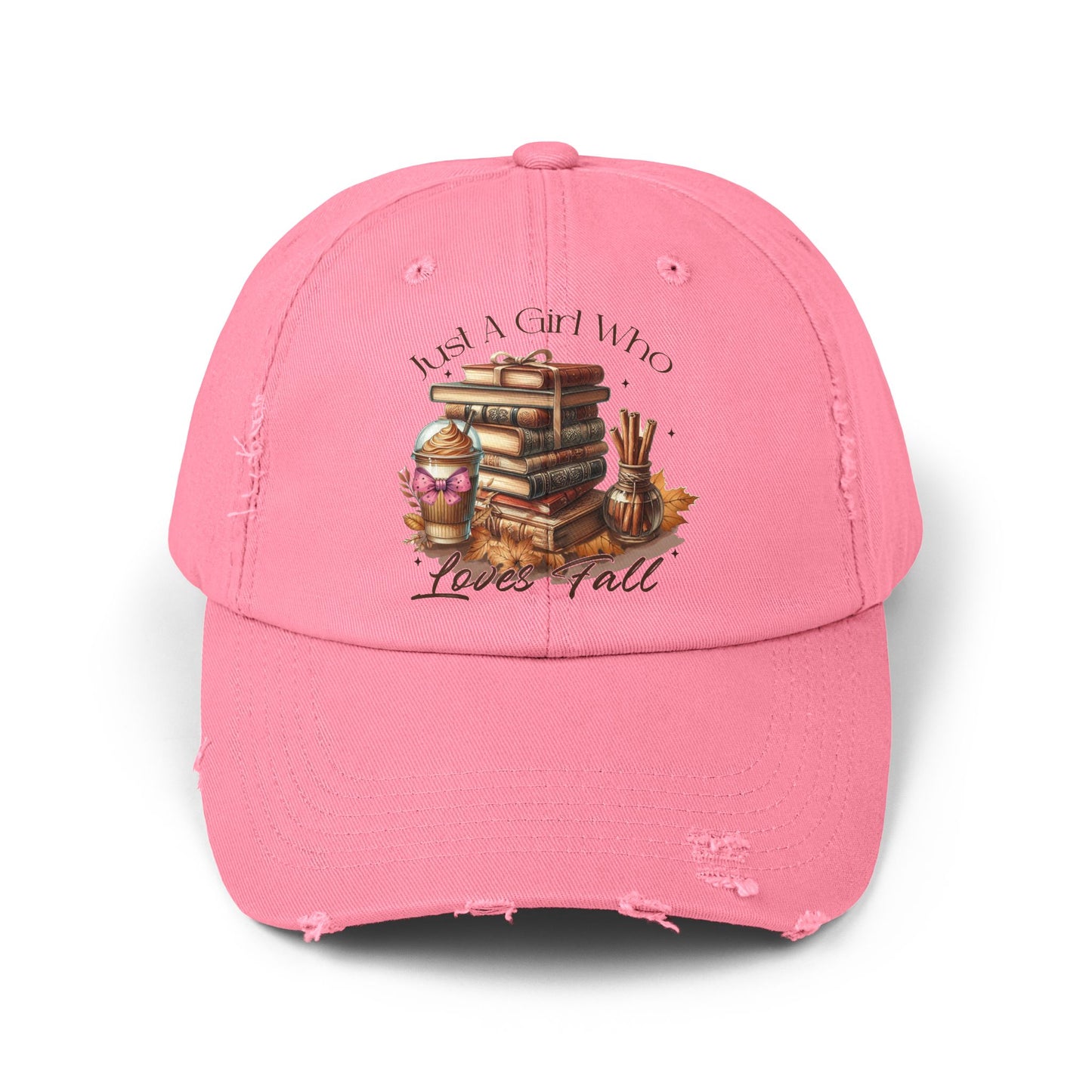 Just A Girl Who Loves Fall Distressed Cap