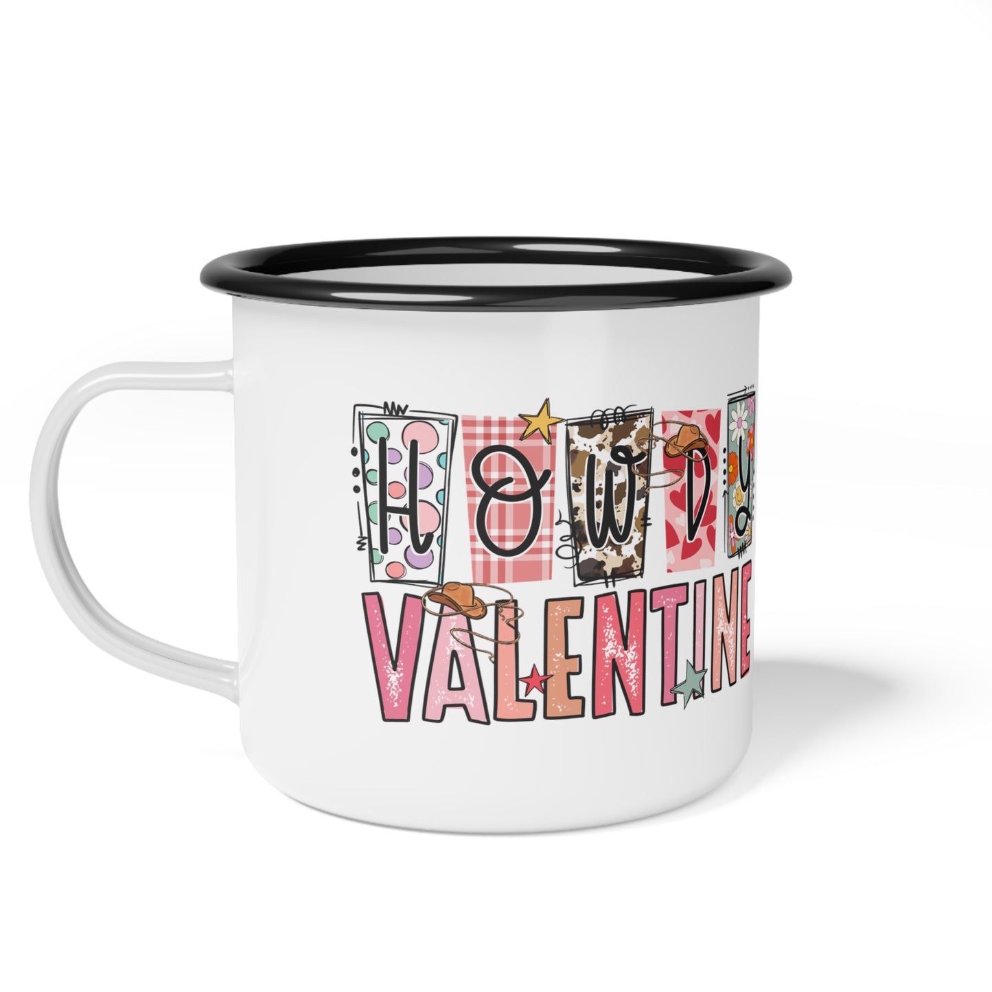 Howdy Valentine Kitten Love Enamel Camp Cup