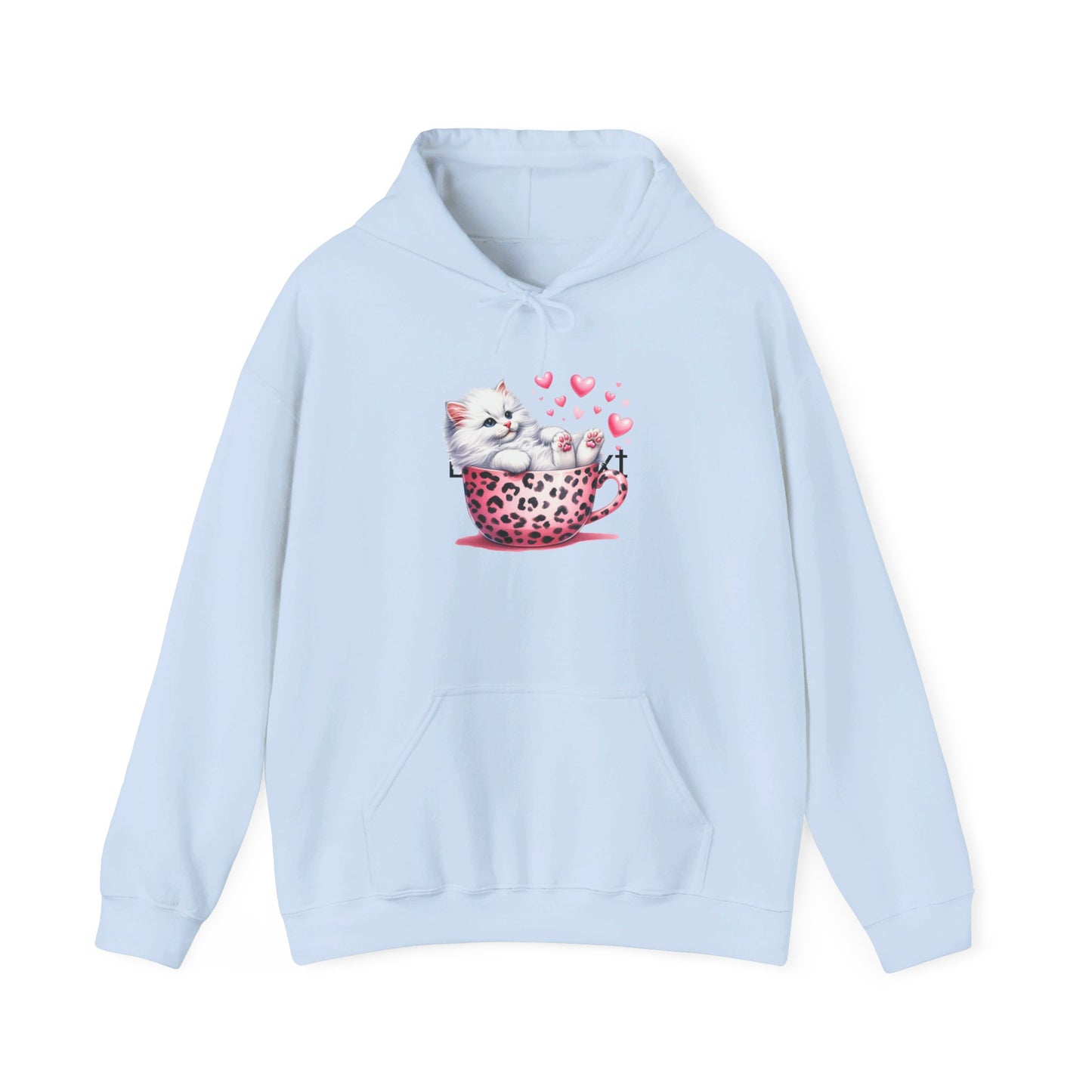 Howdy Valentine White Kitten Love Hooded Sweatshirt