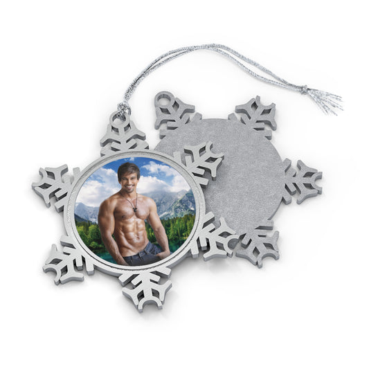 Leo Pewter Snowflake Ornament