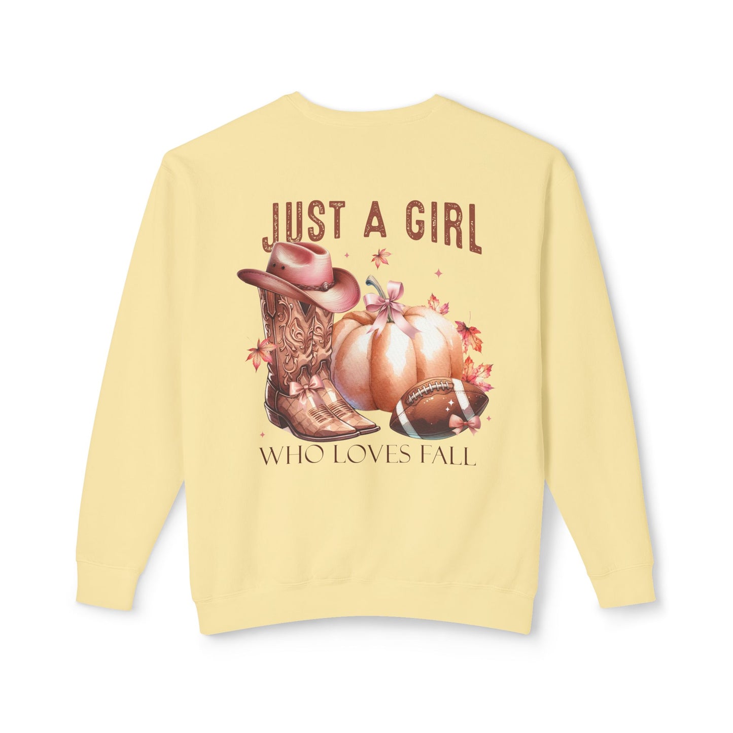 Just A Girl Who Loves Fall Lightweight Crewneck Sweatshirt