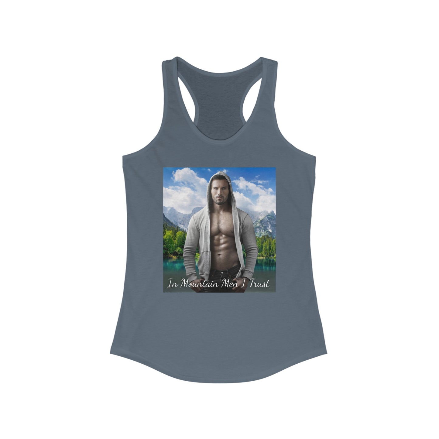 Sage "In Mountain Men I Trust" Racerback Tank Top