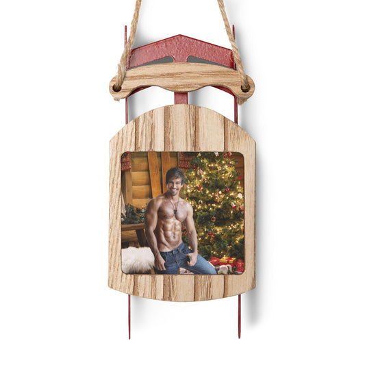 Leo from Tracked Down By The Mountain Man Rustic Sled Ornament