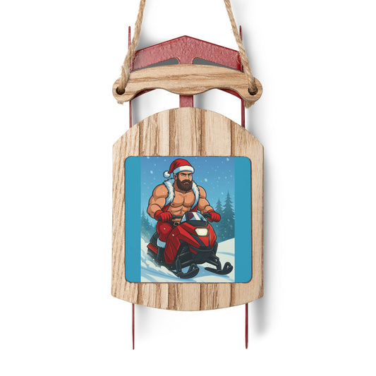 Beckett Timberwolf Rustic Sled Ornament from Naughty With The Mountain Man