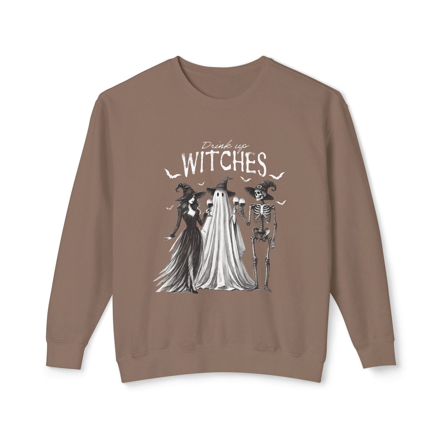 Drink Up Witches Halloween Spooky Season Lightweight Crewneck Sweatshirt