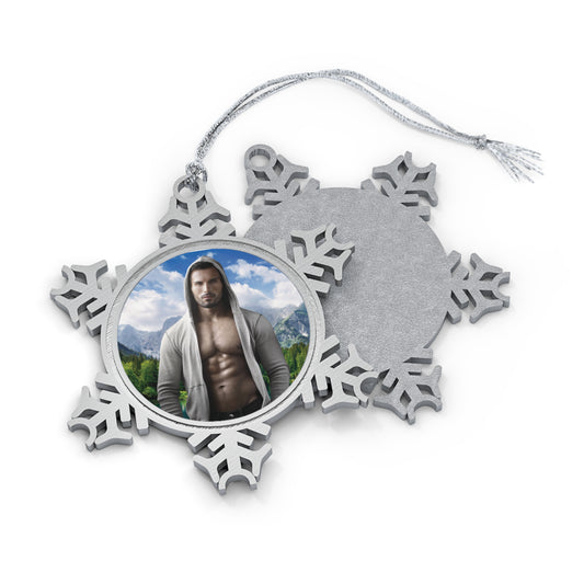 Sage Pewter Snowflake Ornament