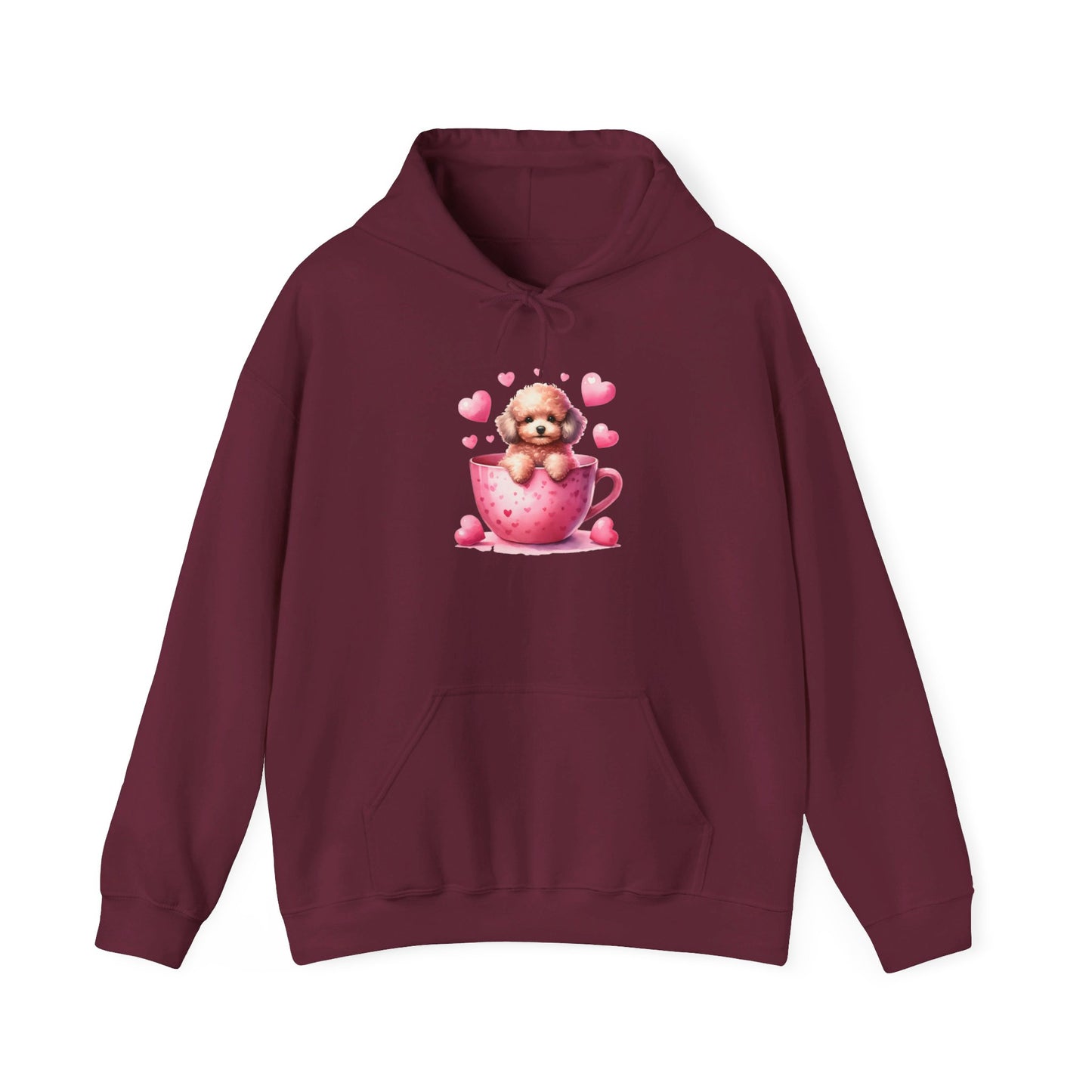 Howdy Valentine Poodle Puppy Love Hooded Sweatshirt