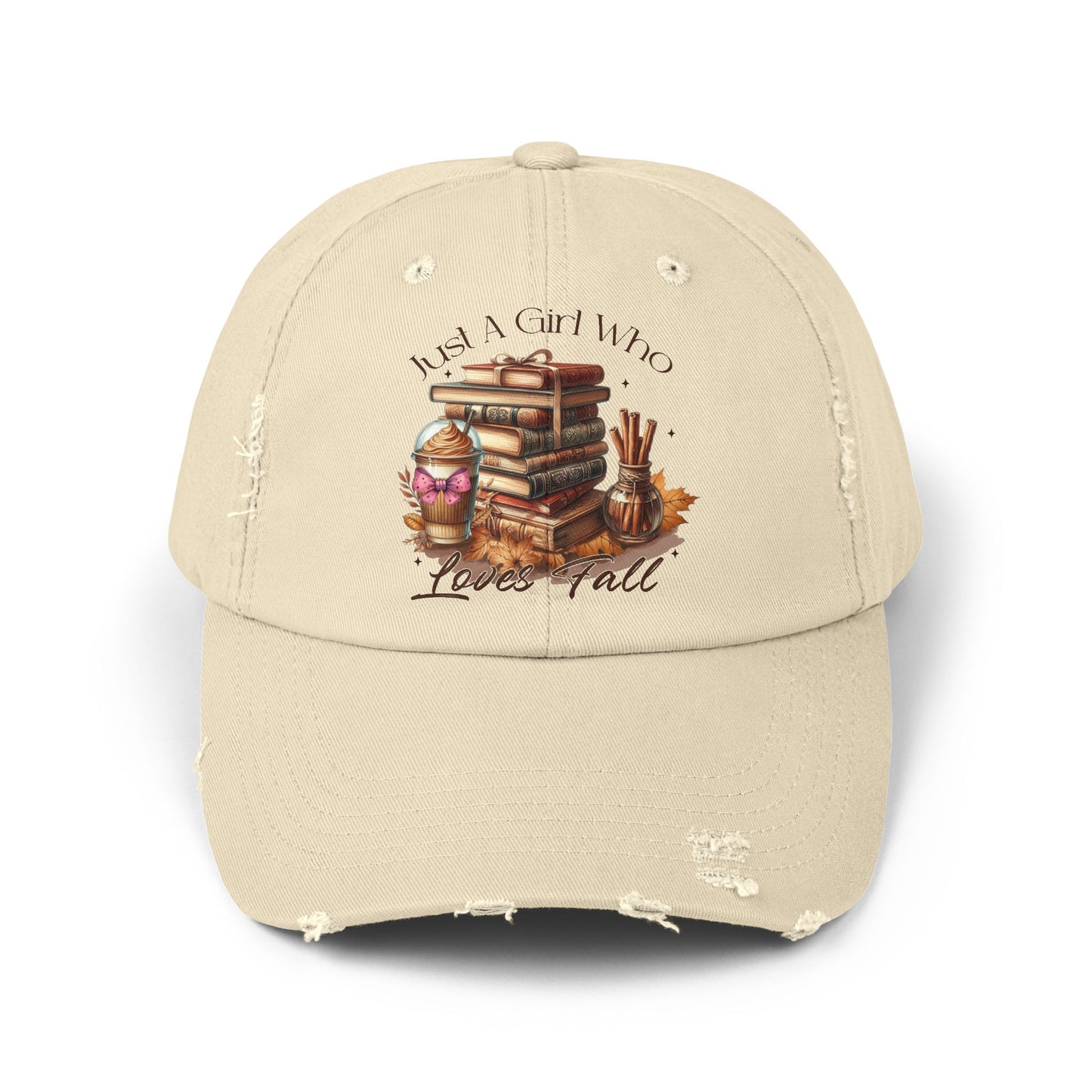 Just A Girl Who Loves Fall Distressed Cap