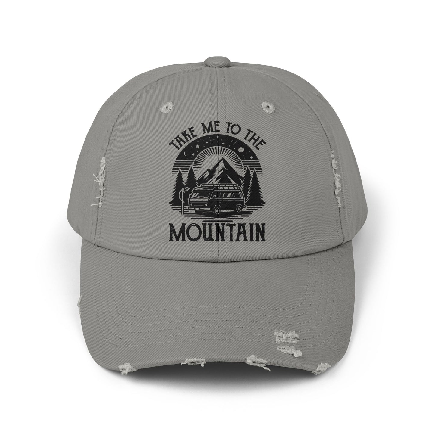 Take Me To The Mountain Unisex Distressed Cap