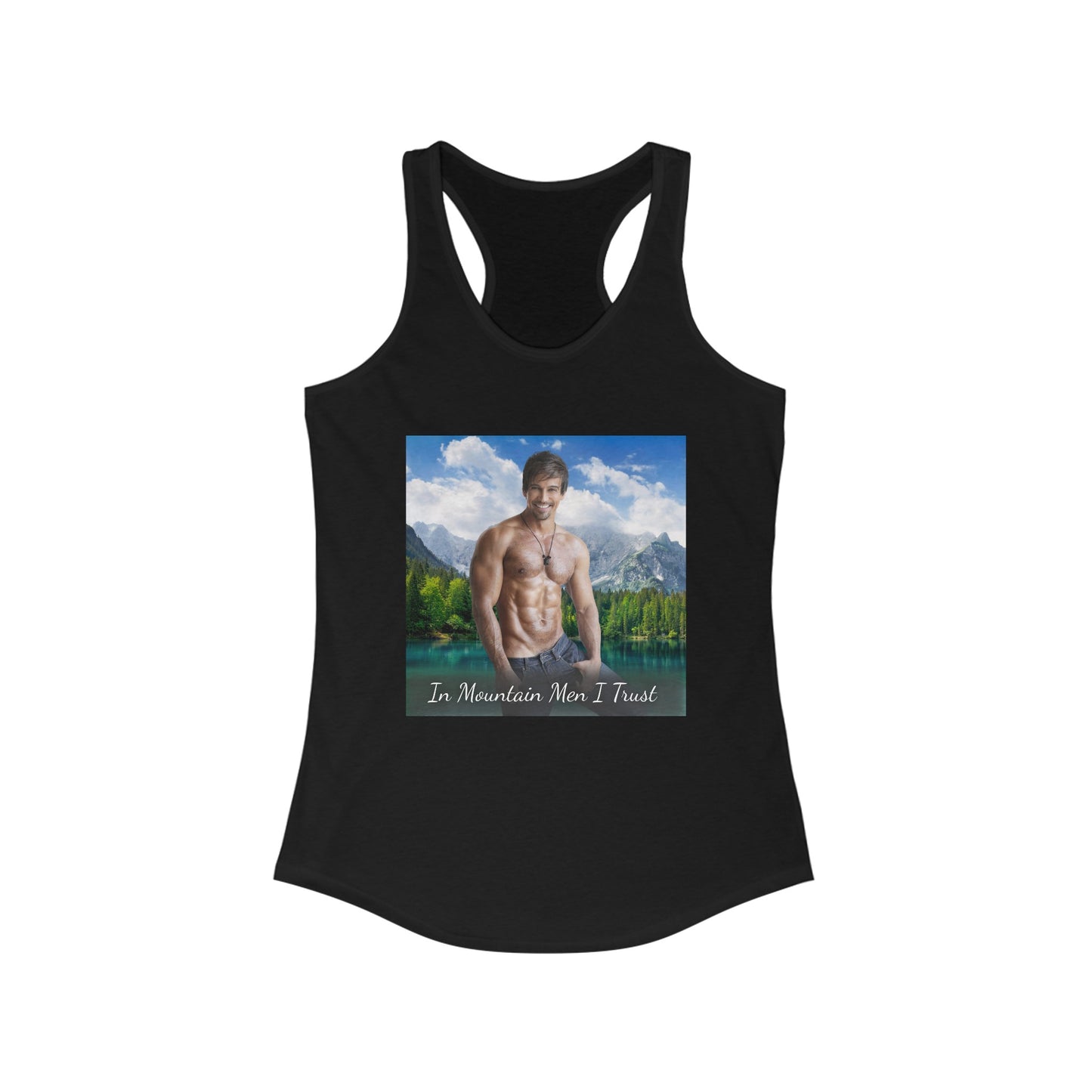 Leo "In Mountain Men I Trust" Racerback Tank Top