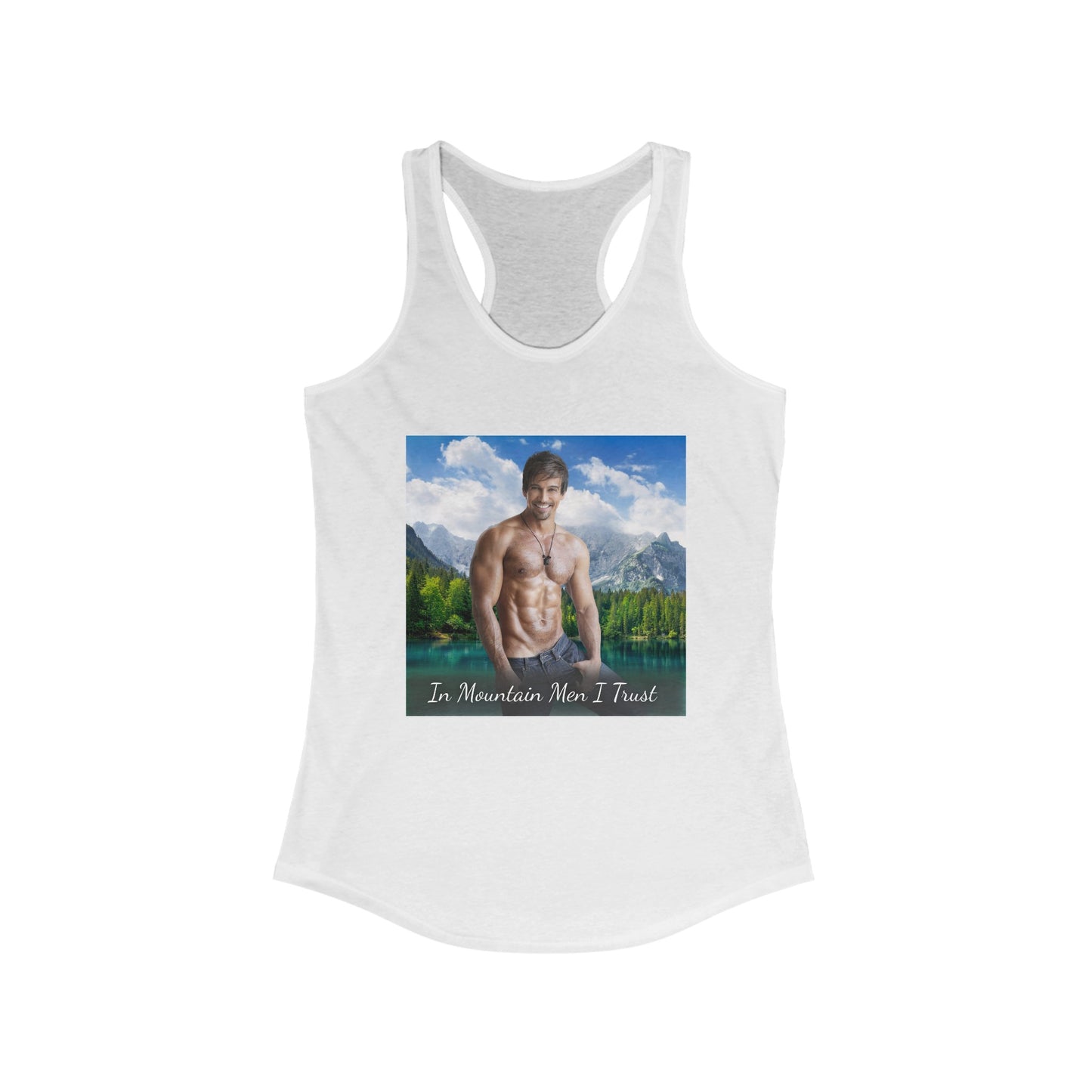 Leo "In Mountain Men I Trust" Racerback Tank Top