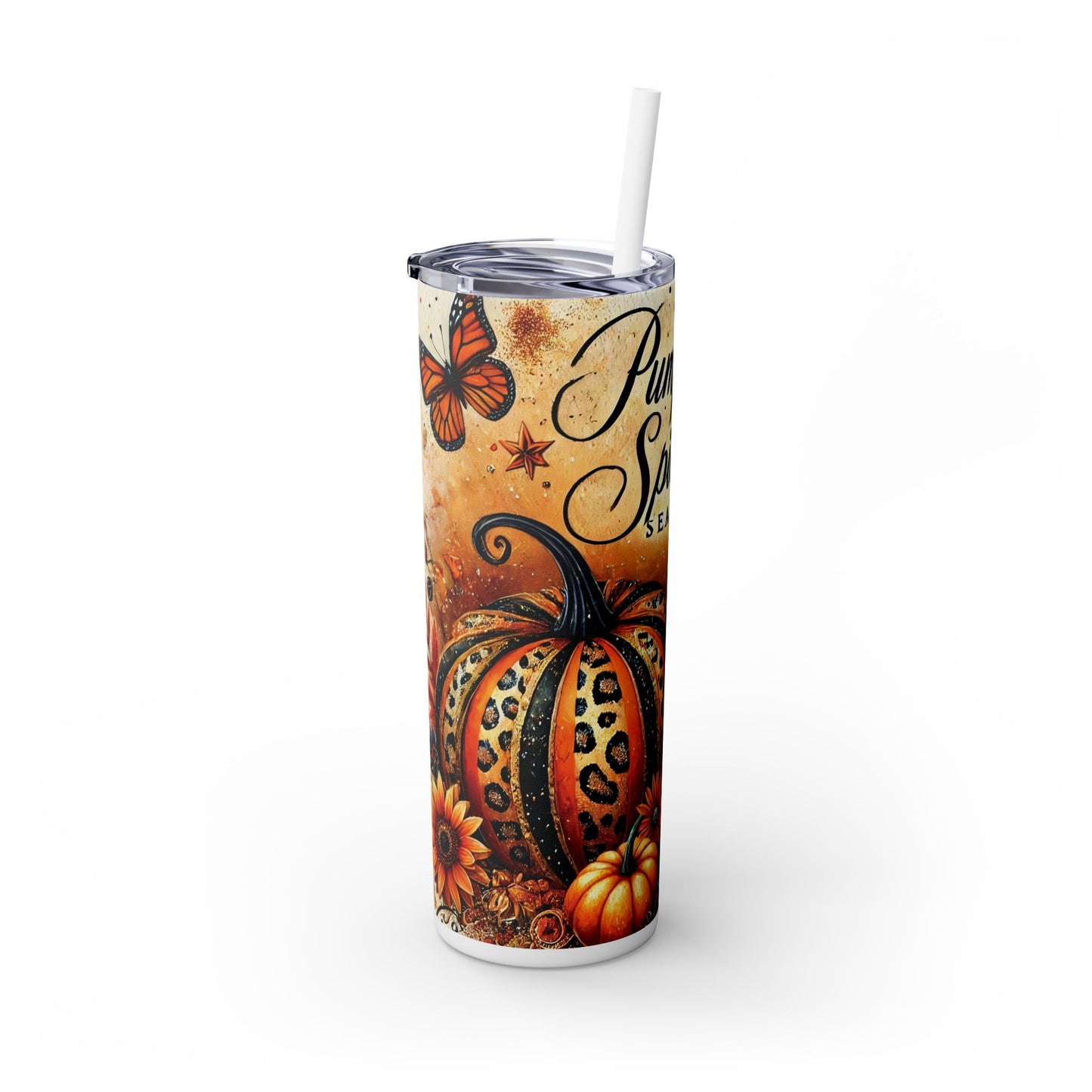 Pumpkin Spice Season Skinny Tumbler with Straw, 20oz