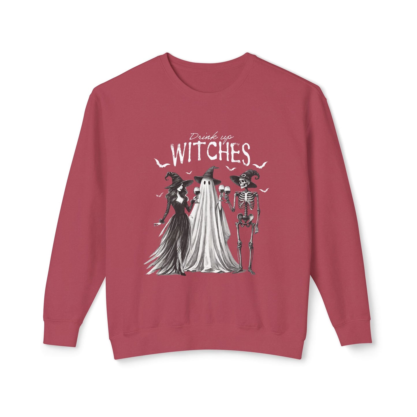 Drink Up Witches Halloween Spooky Season Lightweight Crewneck Sweatshirt