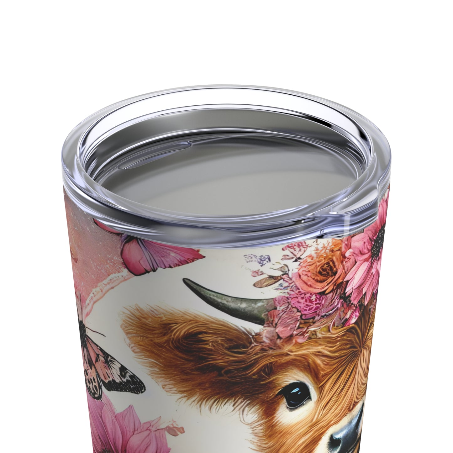 Pink Autumn Highland Cow Tumbler 20oz