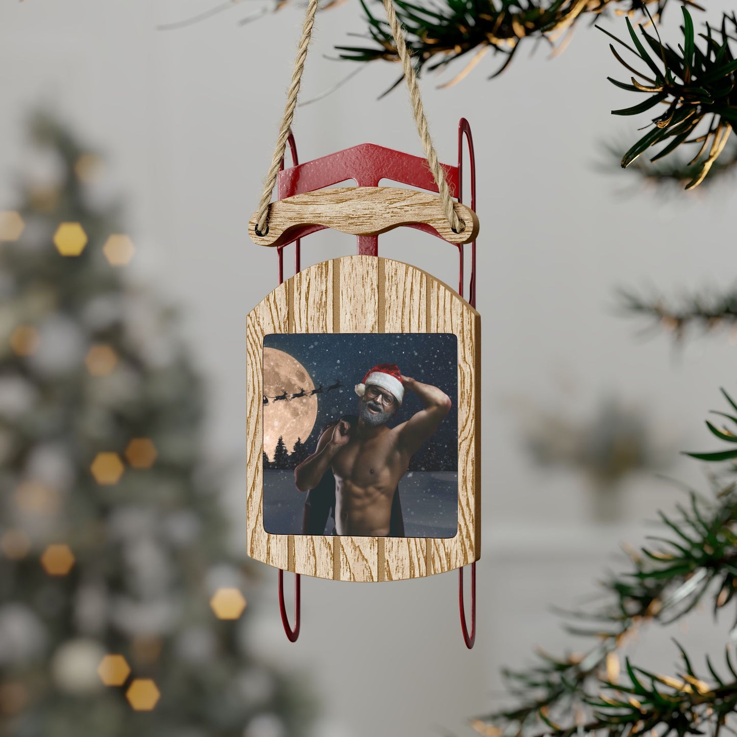 Kris from My Secret Santa Mountain Man Rustic Sled Ornament