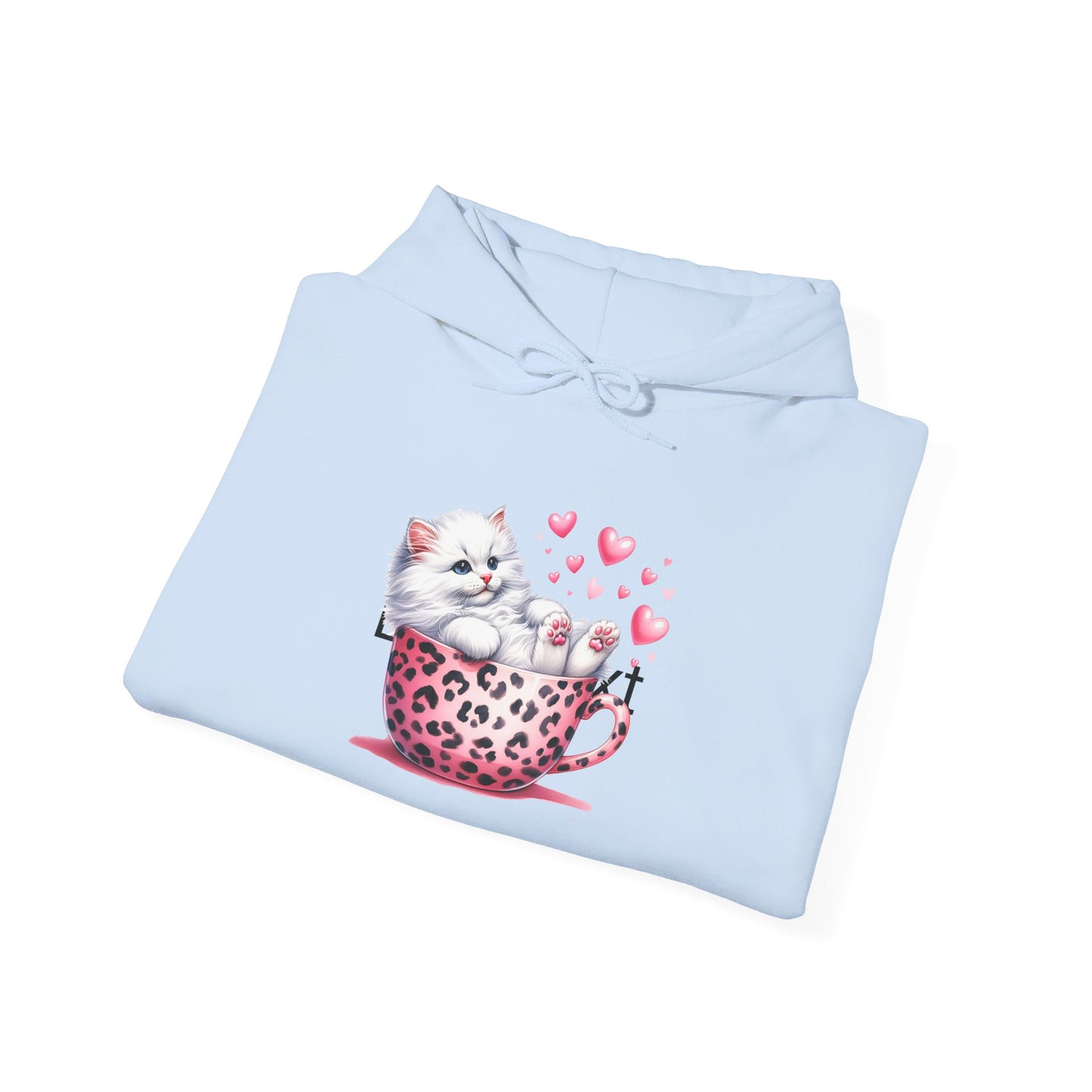 Howdy Valentine White Kitten Love Hooded Sweatshirt