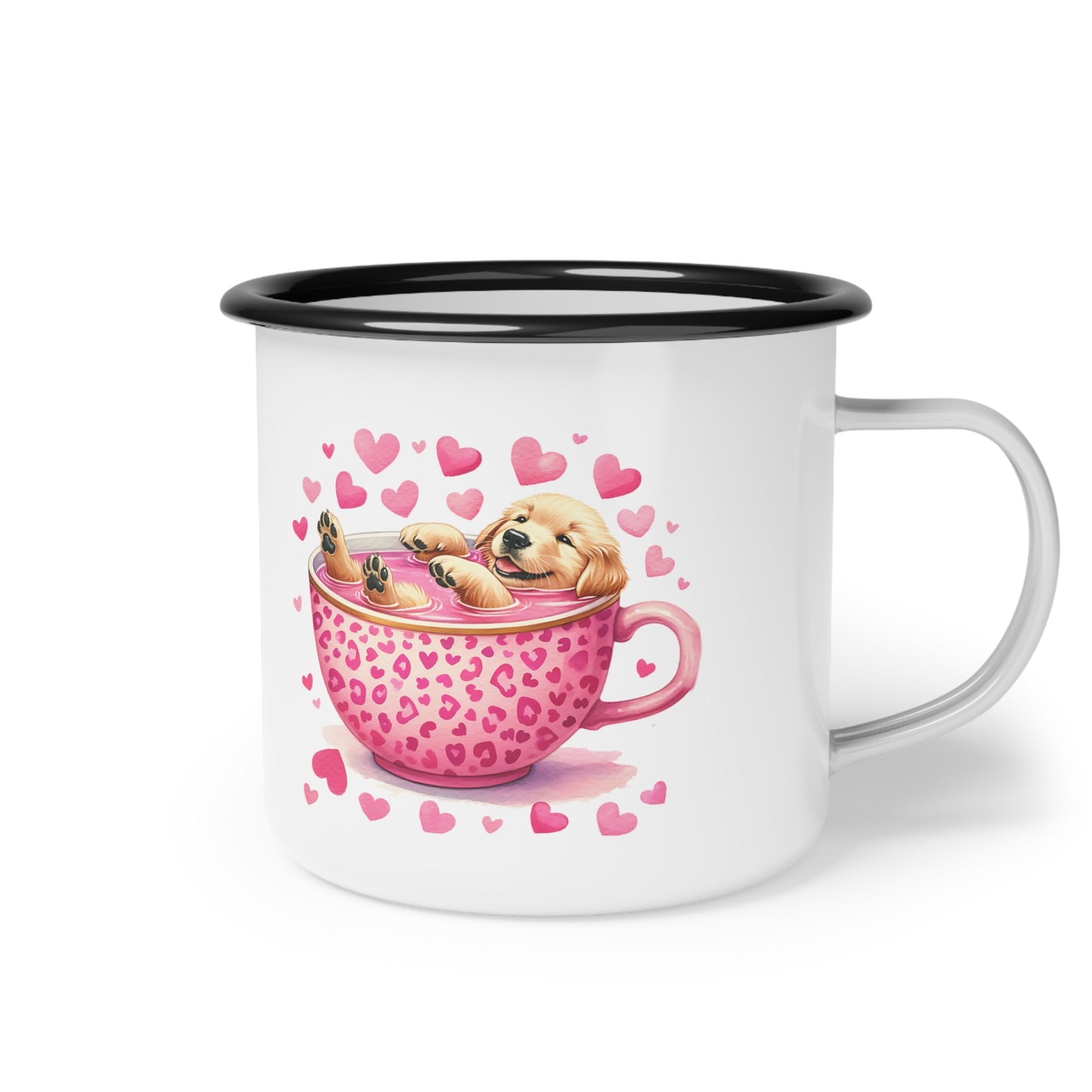 Howdy Valentine Labrador Retriever Puppy Love Enamel Camp Cup