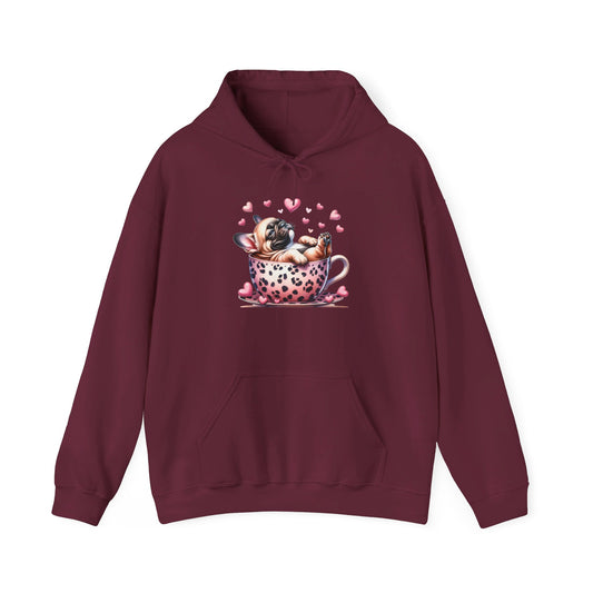 Howdy Valentine French Bulldog Puppy Love Hooded Sweatshirt