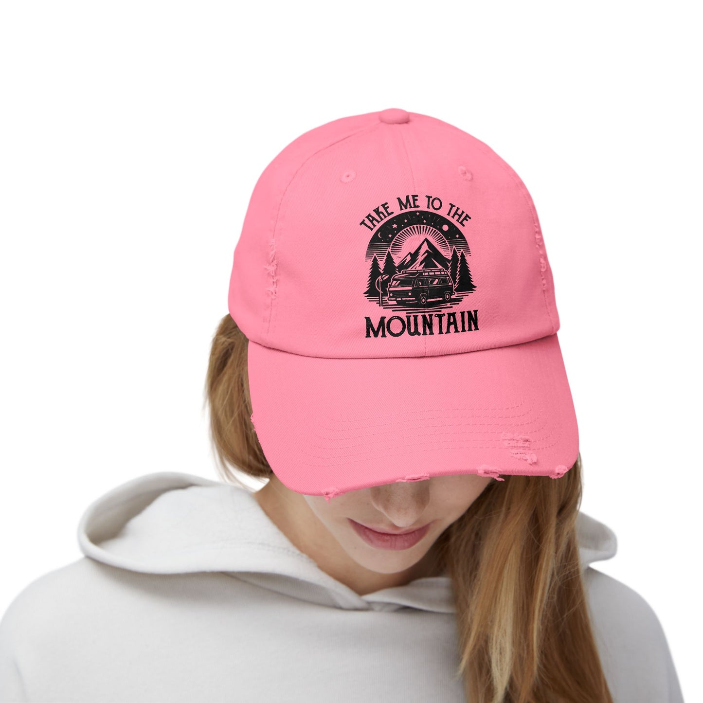 Take Me To The Mountain Unisex Distressed Cap