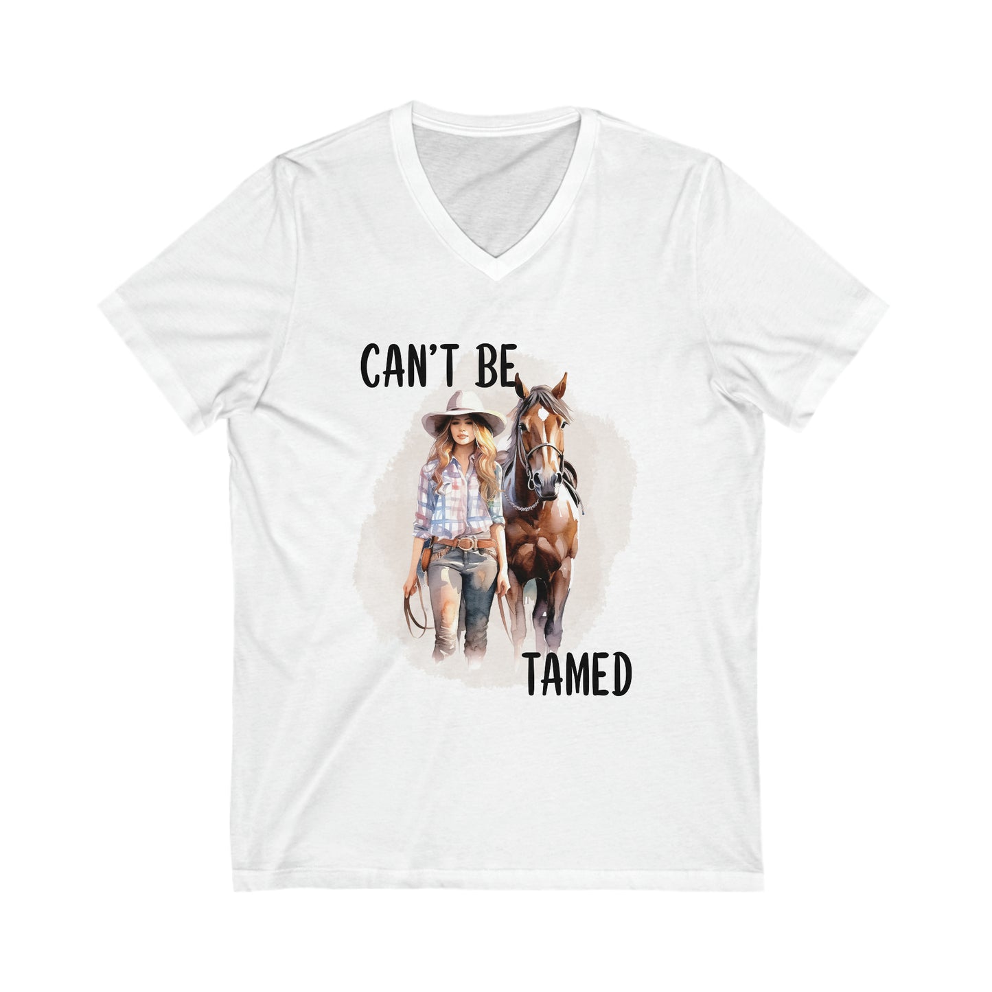 Untamed Cowgirl Jersey Short Sleeve V-Neck Tee