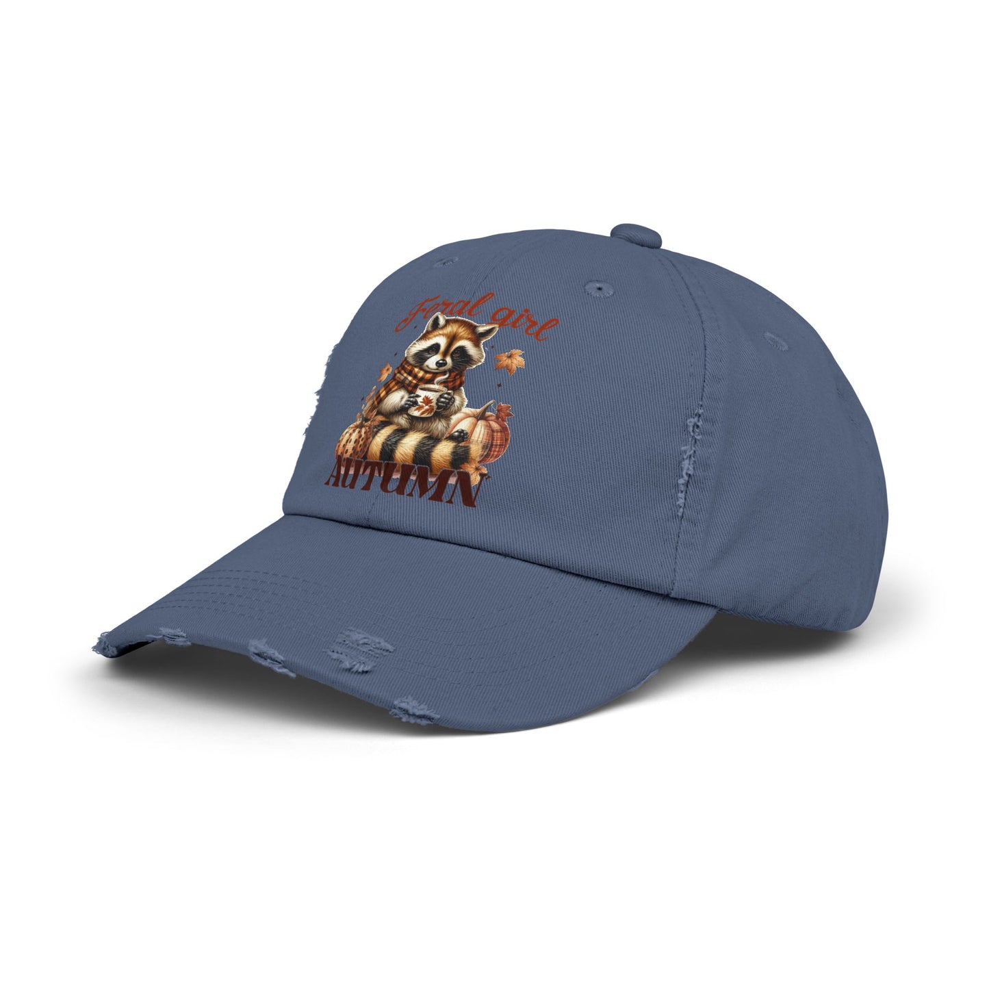 Feral Girl Autumn Racoon Distressed Cap