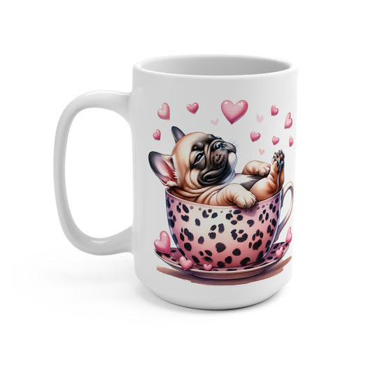 Howdy Valentine French Bulldog Puppy Love Ceramic Mug 15oz