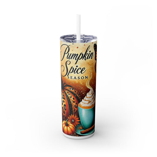 Pumpkin Spice Season Skinny Tumbler with Straw, 20oz