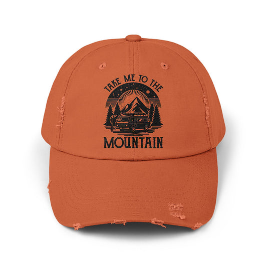 Take Me To The Mountain Unisex Distressed Cap