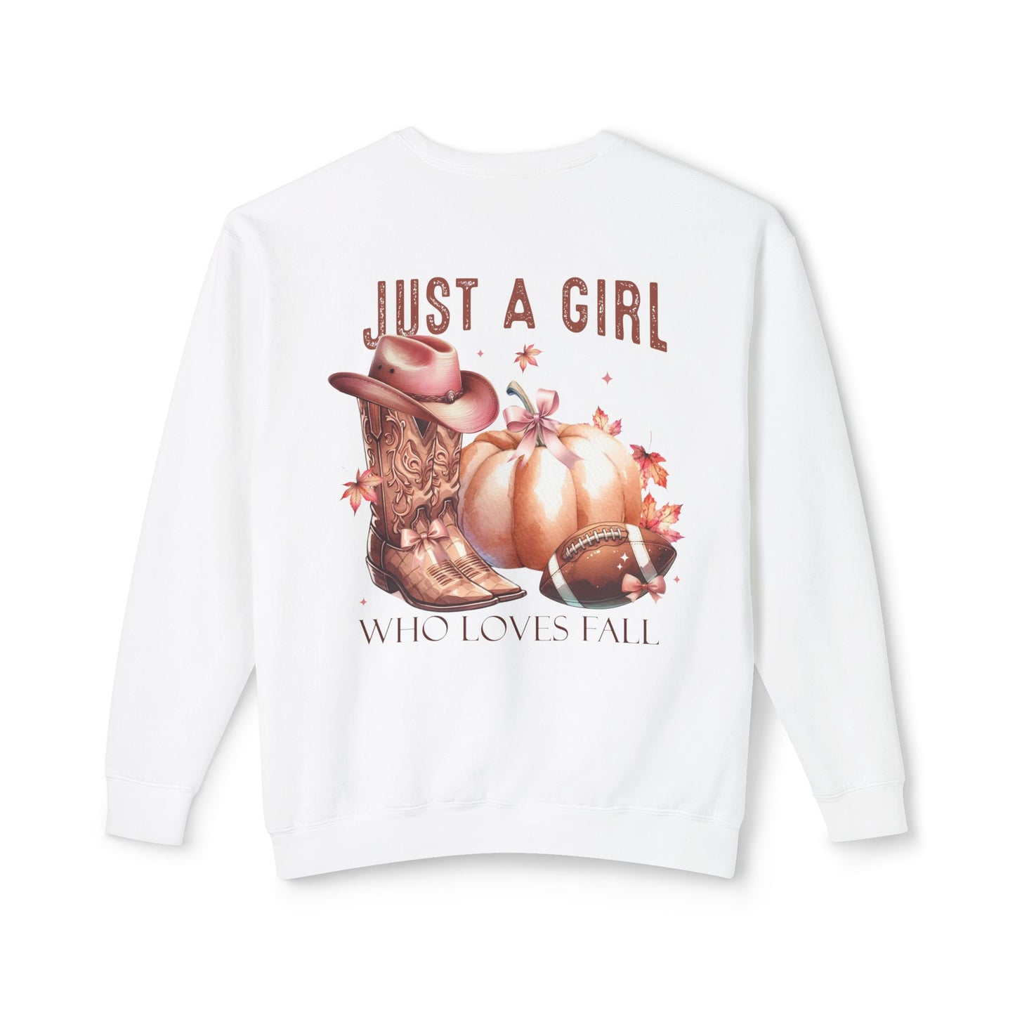 Just A Girl Who Loves Fall Lightweight Crewneck Sweatshirt