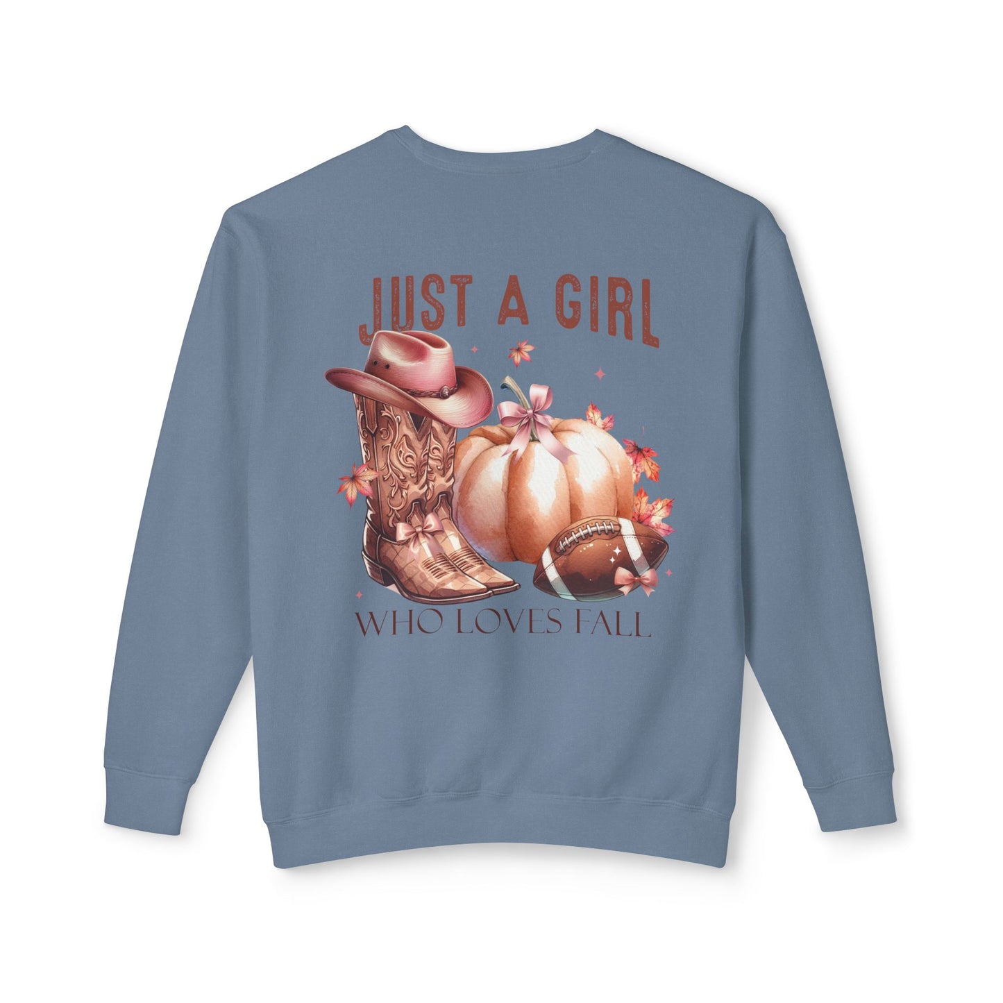 Just A Girl Who Loves Fall Lightweight Crewneck Sweatshirt