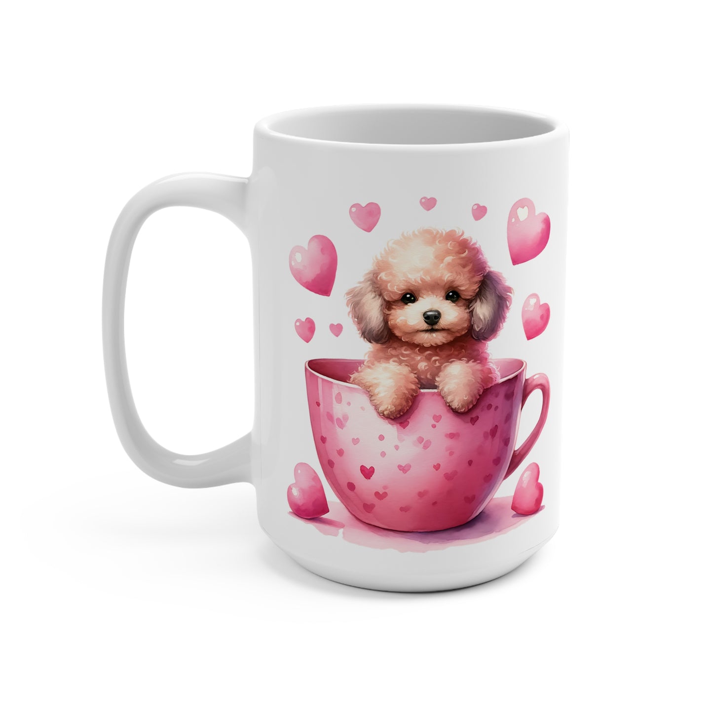 Howdy Valentine Poodle Puppy Love Ceramic Mug 15oz