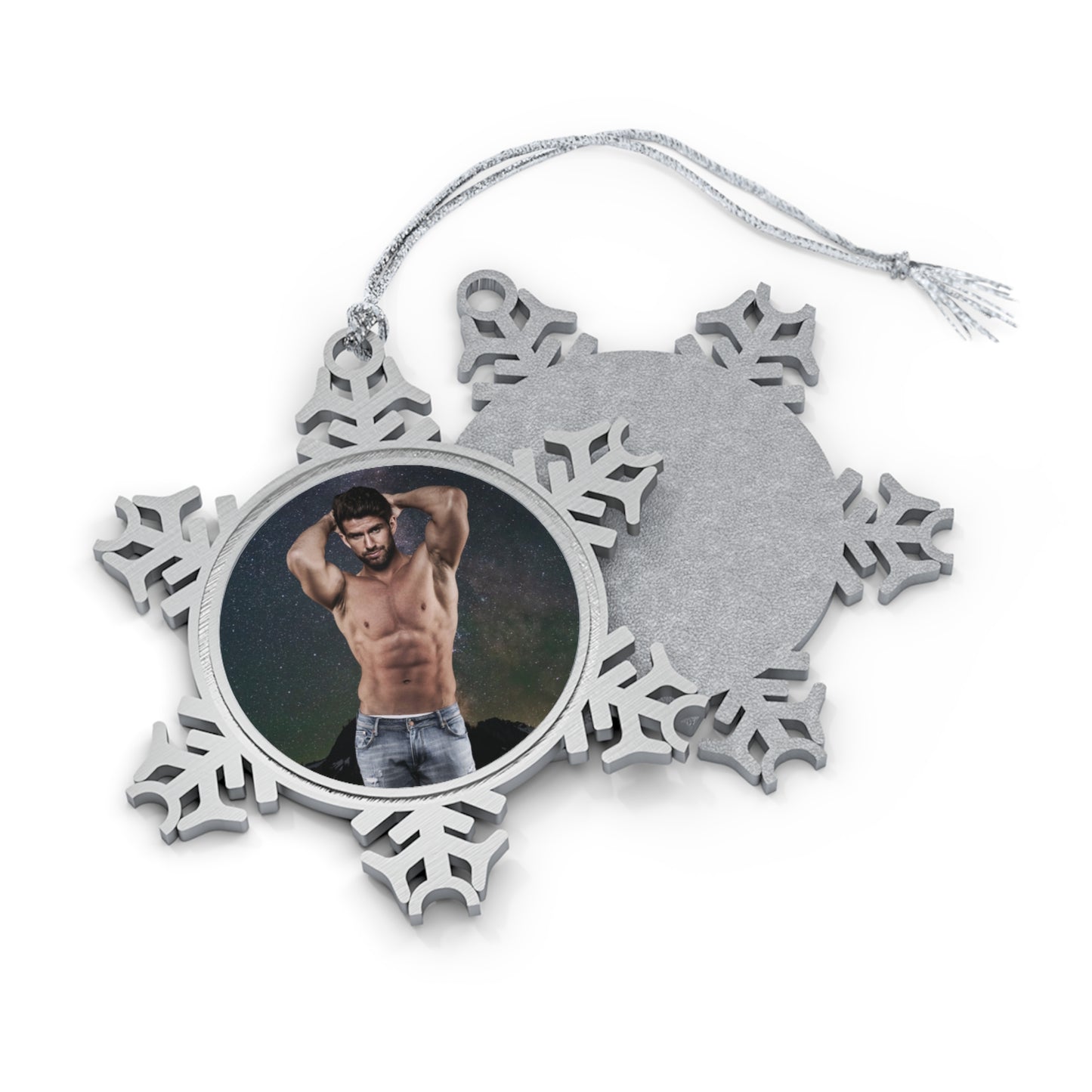 Bear Pewter Snowflake Ornament