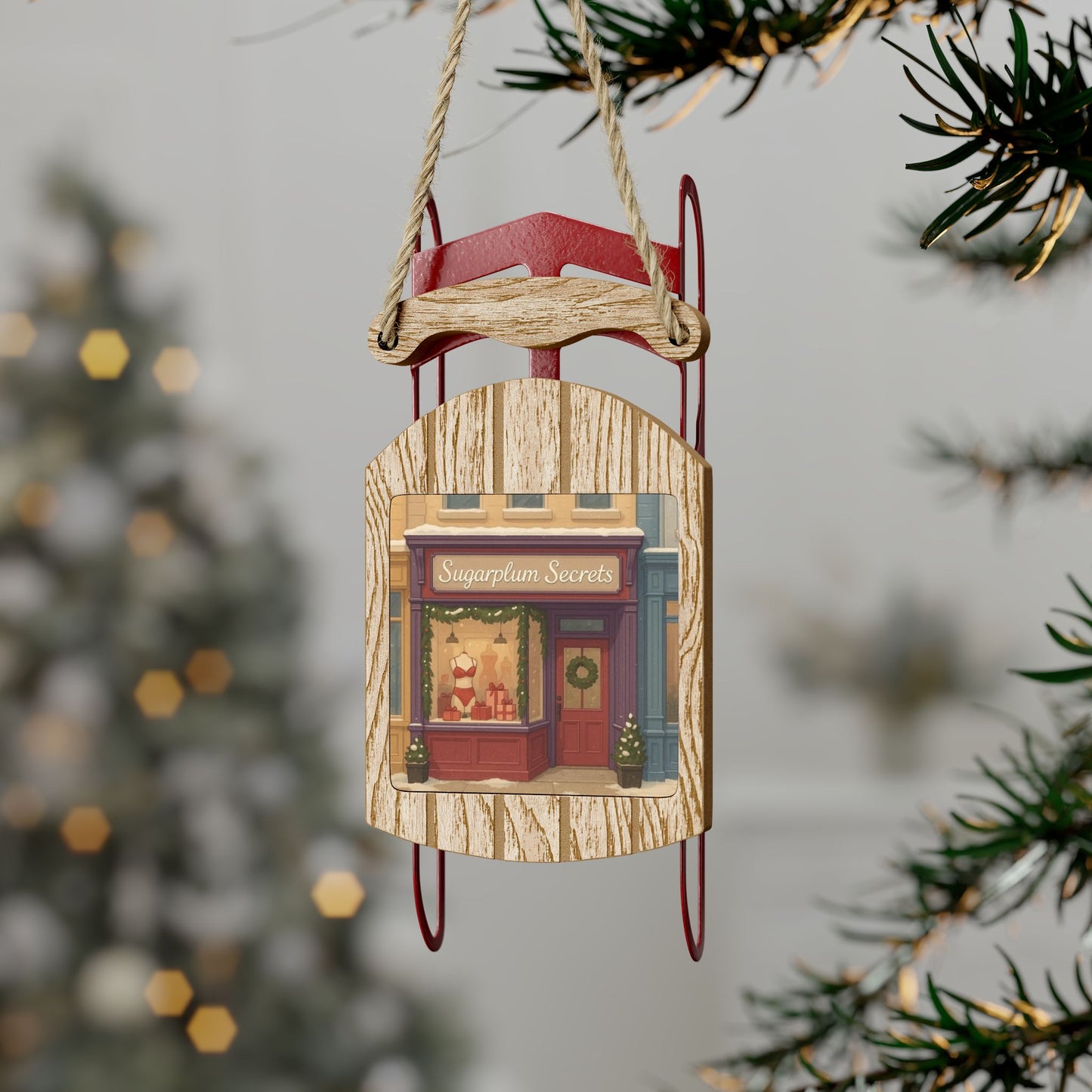 Sugarplum Secrets Rustic Sled Ornament from Naughty With The Mountain Man